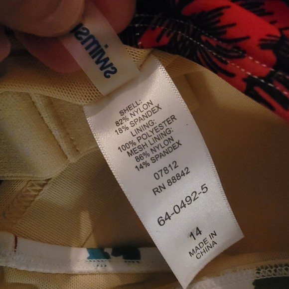 Swimsuits For All Womens Multicolor Floral Sleeveless Swimsuit Tank Top Size 14 - Picture 4 of 5